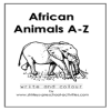 African animals alphabet colouring book