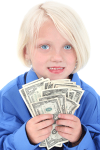 Girl with money