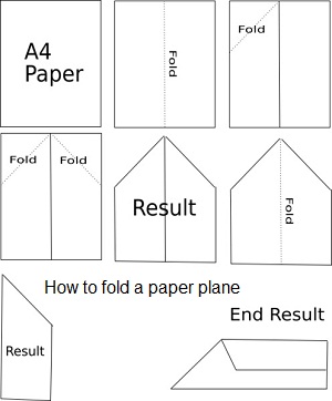 Paper plane folding instructions
