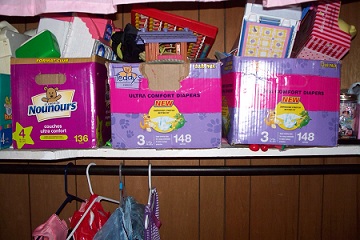 Diaper boxes for toy storage