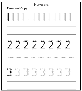 Numbers Writing Worksheet