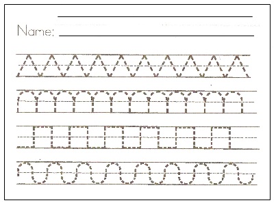preschool writing patterns worksheets