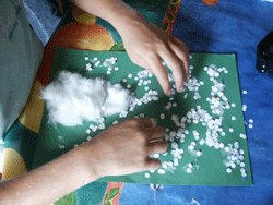 Creating the snowman and snowflakes