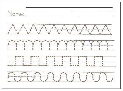 Free printable preschool writing pattern worksheets - click to download