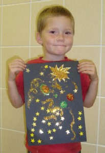 glitter collage craft