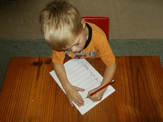 Writing left handed