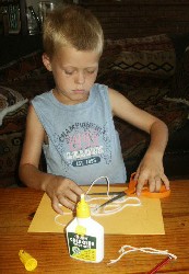 kids' string collage craft